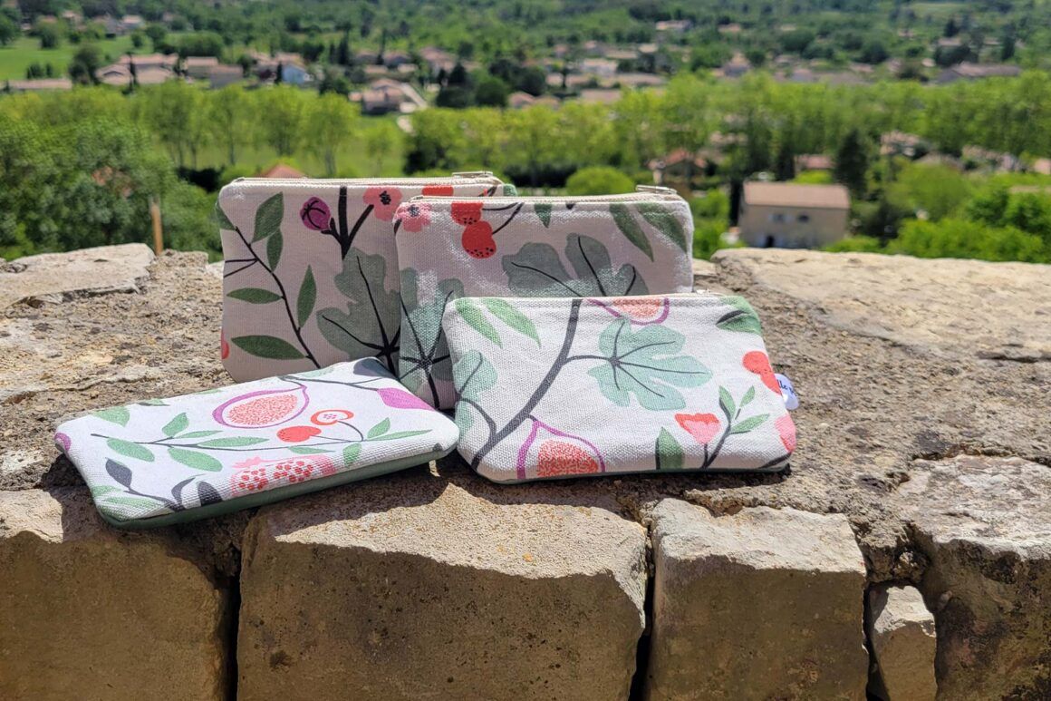 Pochette-petit-format Pochette tissu figue petit format